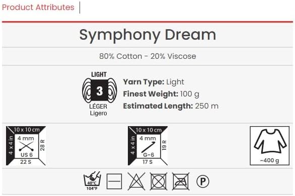 YarnArt Symphony Dream Cotton Yarn -%80 Cotton%20 Viscose Rainbow