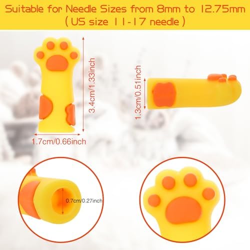 BENOSPACE 12Pcs Silicone Cat Paw Needle Minder Stitch Stopper Knitting