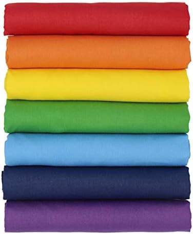 aufodara 7 Pieces 17.7" x 19.5" Solid Colors Cotton Craft Fabric