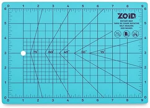 Zoid 9" x 6" Self-Healing Cutting Mat, PVC Grid Mat, Crafting and