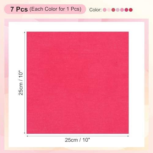 PATIKIL Cotton Fabric Bundles, 7 Pcs 10 x 10 Inch Fat Quarter Solid