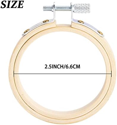 Caydo 10 Pieces 2.5 Inch Mini Embroidery Hoops Circle