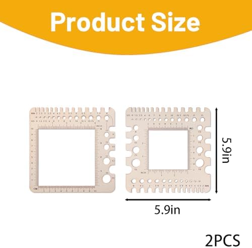 2Pcs Knitting Gauge Measuring Tool, Measuring Tools for Sewing, Sewing
