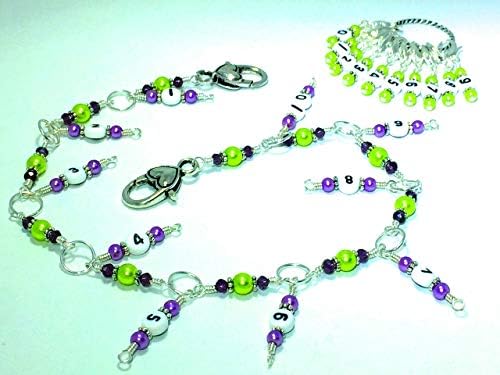 Knitting Row Counter Chain Tracking Tool with Number Stitch Markers