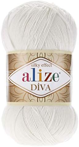 Alize Diva Silk Effect 100% Microfiber Acrylic Sport Yarn 1 Ball