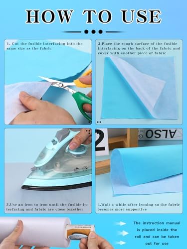 White Medium Weight Fusible Interfacing for Sewing 11.6" x 30 yd
