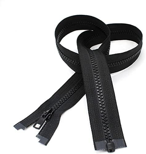 #5 Molded Black Vislon YKK Separating Zippers - Automatic Lock Slider