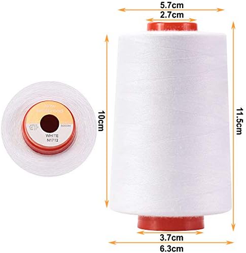 New brothread 4 Large Cones All Purpose Polyester Thread -2White
