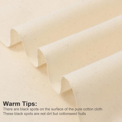 63in x 10.9 Yards 100% Cotton Muslin Fabric, Medium Weight Natural