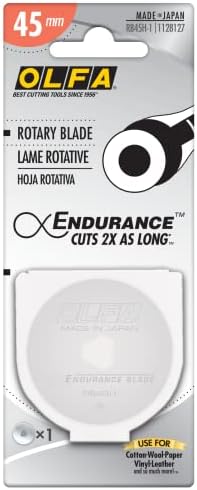 OLFA 45mm Endurance Rotary Blade (RB45H-1) - Tungsten Steel, 2x Blade