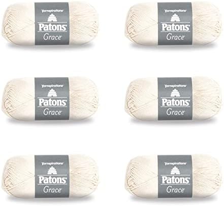 Patons Grace Natural Yarn - 6 Pack of 1.75oz/50g - Cotton - 3 DK