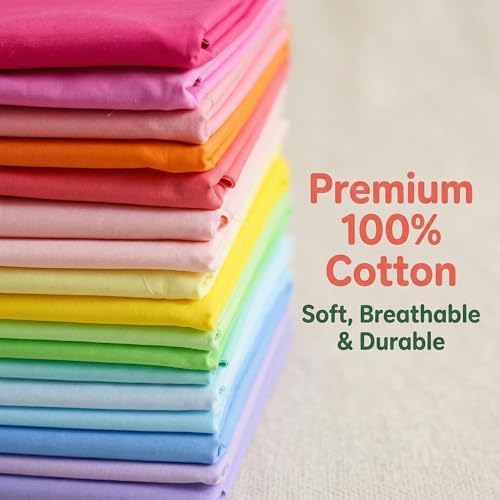 iNee Bright Solid Cotton Fat Quarters Bundle – 17 Pack