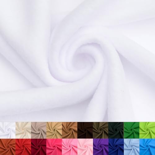 Pico Textiles 2 Yard Bolt White Solid Fleece Fabric