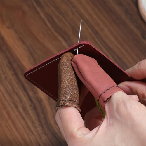 Elegaperma 20pcs Leather Thimbles for Hand Sewing Leather Finger
