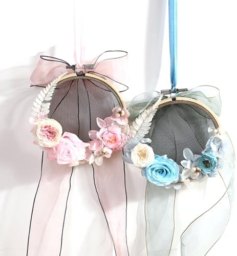 4 Inch Embroidery Hoops, Autuwintor 6Pcs Imitated Wood Display Frame