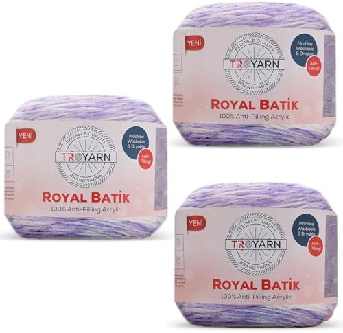 TROYARN Troyarn Royal Batik (3- Skeins Pack) Ombre Yarn with Rainbow