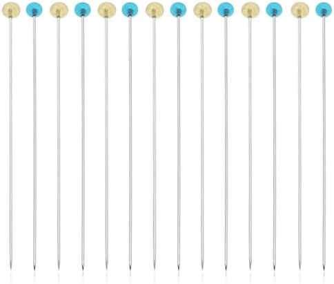 200PCS Transparent Glass Bead Head Pins Extra Long and Thin Garment