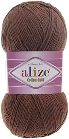 55% Cotton 45% Acrylic Alize Cotton Gold Yarn 1 Skein/Ball 100 gr
