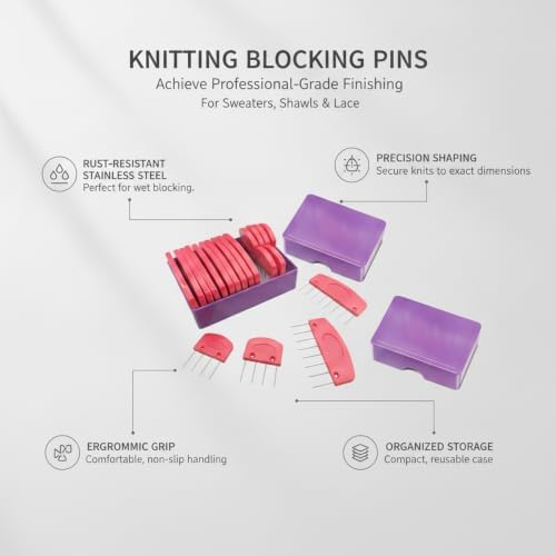 4.72 x 3.15 in Stainless Steel Knitting Blocking Pins for Shaping