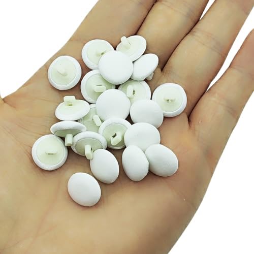 50pcs/Set Ivory Satin Fabric Cloth Covered Buttons with Shank and