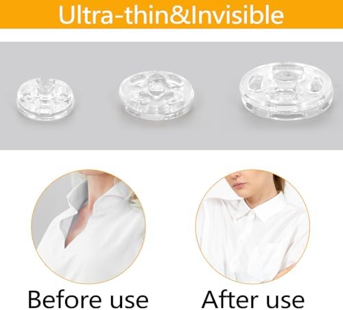 TIESOME 36 Sets Clear Sew-On Snap Buttons, 3 Sizes