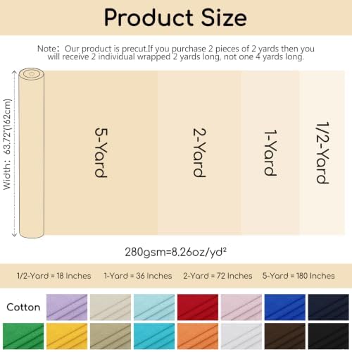 63" Wide Polar Fleece Fabric by the Yard, Heavyweight Polyester