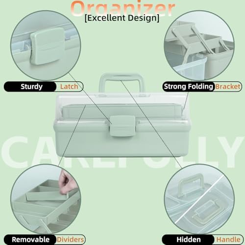 TERGOO 12.5in 3-Layer Multipurpose Craft Organizers and Storage with