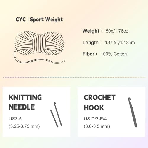 Katech 1OO% Cotton Yarn for Crocheting & Knitting–Baby Cotton Yarn (D)