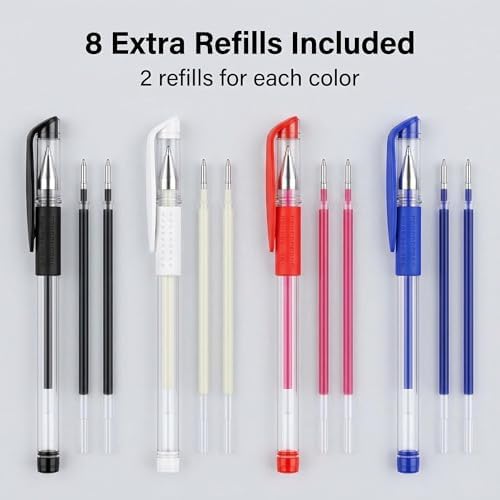ibotti 4‐Color Heat Erasable Fabric Marking Pens with 8 Free Refills