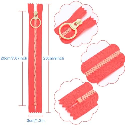 20pcs Zippers for Sewing, #3 Resin 20cm/8inch Replacement Sewing