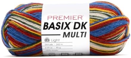 Premier Yarns Basix DK Multi, 100% Acrylic Yarn, Light/DK Weight