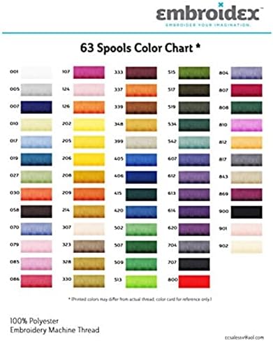 63-Color Brother Embroidery Machine Thread