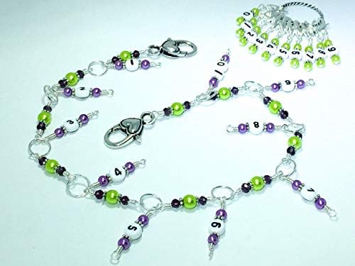Knitting Row Counter Chain Tracking Tool with Number Stitch Markers