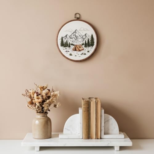 Kuyeyzu 12 Pcs 8 Inch Embroidery Hoop Frame Set Round Imitated Wood