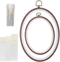 2 Pcs Oval Embroidery Hoop Wood Embroidery Hoops, 7.5'' and 9.2''