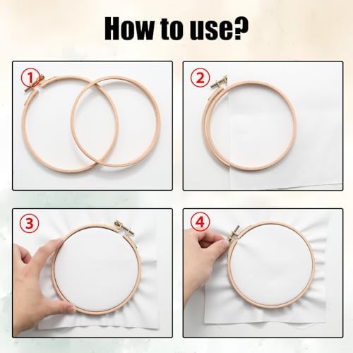 Mormchlots 2Pcs 5 Inch Wood Embroidery Hoops