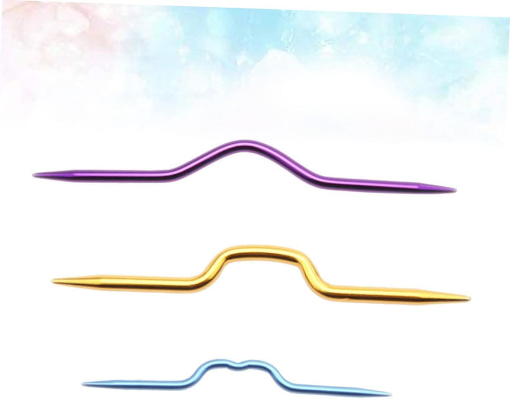 3Pcs Aluminum Cable Knitting Needles, Comfortable Handle Crochet Tool