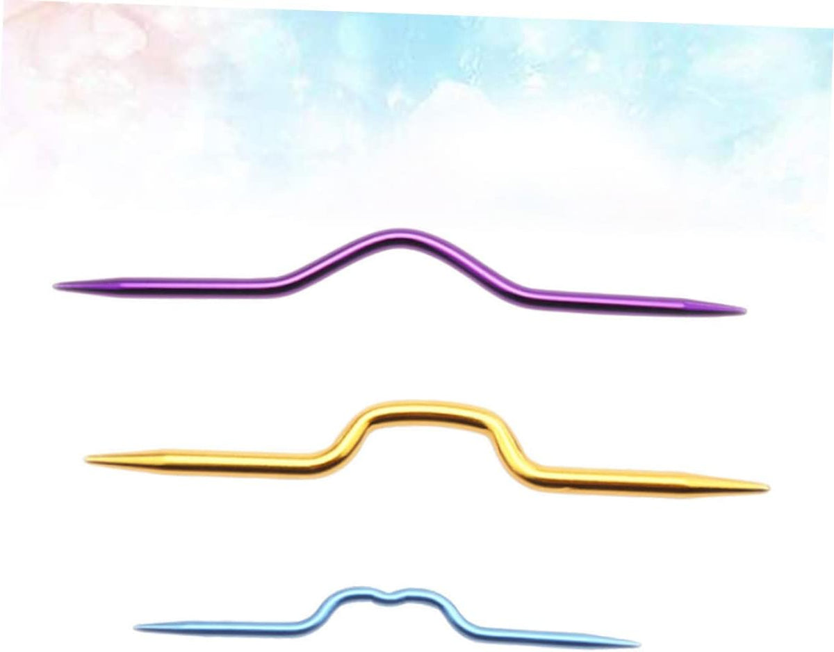 3Pcs Aluminum Cable Knitting Needles, Comfortable Handle Crochet Tool