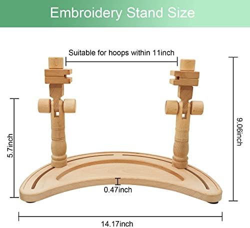 Adjustable Embroidery Hoop Stand – Rotatable Wooden Cross Stitch