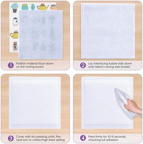 KOVIEDE Fusible Fleece Interfacing, 2 Pack 40" x 1 Yards Heavyweight