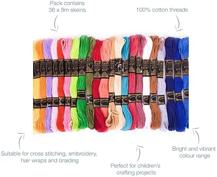 Groves Trimits Premium Embroidery Floss, 100% Cotton, Brights, 8 metre