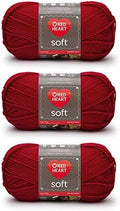Red Heart Soft Yarn for Crocheting and Knitting, Really Red, 3-Pack