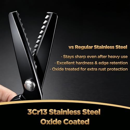 8-Inch Professional Pinking Shears for Fabric Cutting - 5mm Triangle