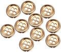 HARFINGTON 10pcs Metal Sewing Button, 11.5mm 4-Hole Round Suit Shirts