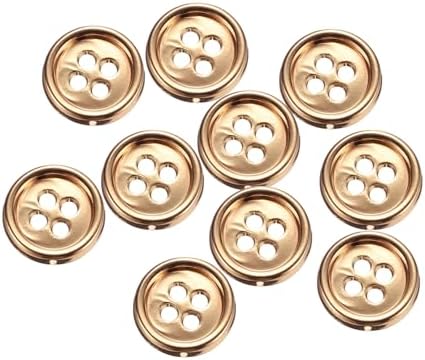 HARFINGTON 10pcs Metal Sewing Button, 11.5mm 4-Hole Round Suit Shirts