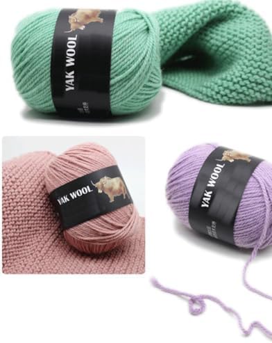 4 Balls Thick Yak Wool Yarn, Medium Worsted Weight #4 Wool Yarn for