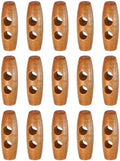 HARFINGTON 15pcs Wooden Toggle Buttons 30mm / 1.2" Double Hole Wood