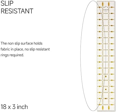 KEARING Clear Acrylic Quilting Ruler Set, 1/2 x 4 and 3 x 18