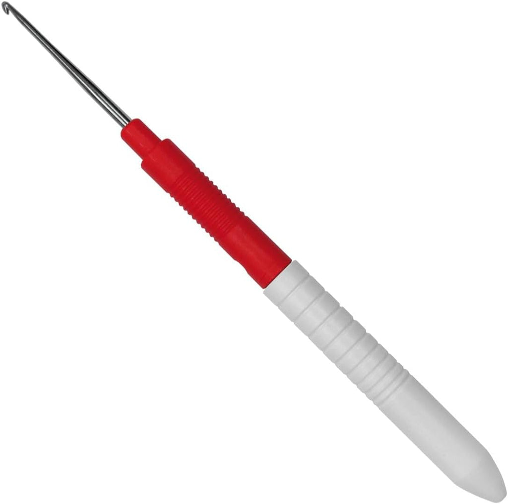 Addi Fine Steel Crochet Hook with Handle, Metal, Silver, 0.75mm