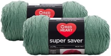 Red Heart Super Saver Yarn, Light Sage (Pack of 2)